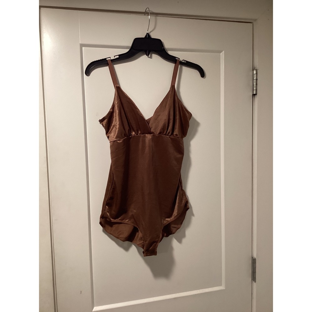 SKIMS Simply Bare Bodysuit Brief with Snaps Jasper Brown XL SH-BBB-1641